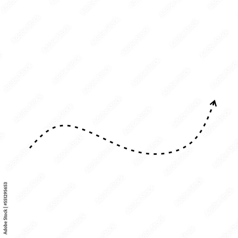Dotted Line Arrow Stock Vector | Adobe Stock, image size:1000x1000