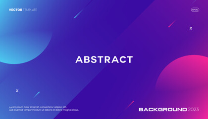 Wall Mural - modern geometric shape background. future blue and red gradient composition. vector, 2023