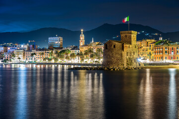 Wall Mural - Castle on the sea in Rapallo