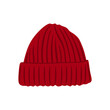 Winter hat vector. Knitted red hat. Winter hat on a white background. vector illustration eps10