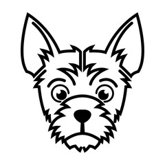 Wall Mural - Black and white line art of terrier dog head Good use for symbol mascot icon avatar tattoo T Shirt design logo or any design