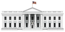 North View Of The White House With No Extra Roof Structures – Isolated. 3D Illustration