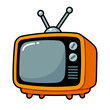 Cartoon vintage TV set