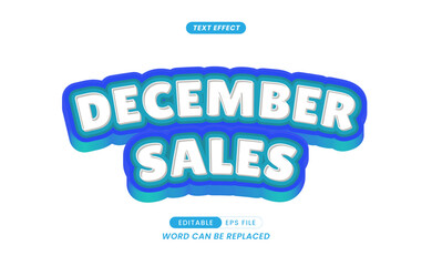 Wall Mural - Text Effect - Editable December Sales Slogan Writing.