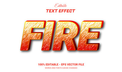 Wall Mural - fire 3d editable text style effect