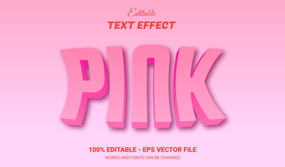 Canvas Print - editable text style effect . pink text style theme