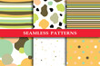 Vector set of the colorful seamless prints.