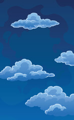 Night with clouds. Weather app screen, mobile interface design. Forecast weather background. Time concept vector banner