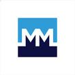 letter mm logo vector emblem template