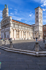 Wall Mural - lucca, italy. medieval basilica of san michele in foro