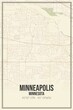 © Rezona - Retro US city map of Minneapolis, Minnesota. Vintage street map.