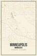 © Rezona - Retro US city map of Minneapolis, Minnesota. Vintage street map.