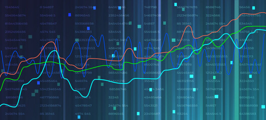 Stock market graph background. Concept of business investment