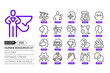 Human resources 07 related, pixel perfect, editable stroke, up scalable, line, vector bloop icon set.