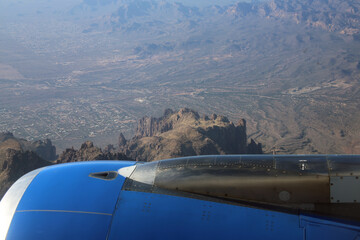 Canvas Print - Plane over mountain