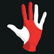 © Anton - Images of the flag of Indonesia on a human hand.