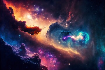 Wall Mural - colorful night sky space. nebula and galaxies in space. astronomy concept background.