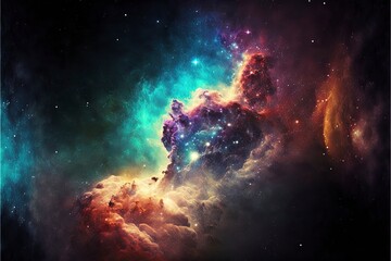 colorful night sky space. nebula and galaxies in space. astronomy concept background.