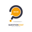 © Nickpd - Question chat vector logo template.  Suitable for business, conversation symbol, and media social.