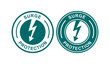 Surge protection badge logo template. Suitable for product label and information