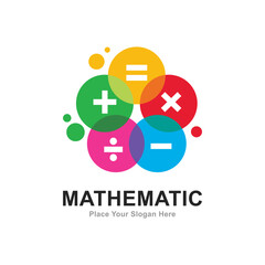 Abstract mathematic logo vector template. Suitable for business, education and math symbol