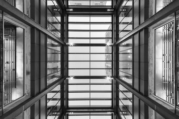Aufkleber - Interior view of modern architecture. Building abstract background
