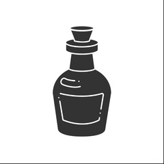 Wall Mural -  Potion bottle glyph icon. Potion created by witch. Love elixir, poison, Magic. Magical arts concept. Filled flat sign. Isolated silhouette vector illustration