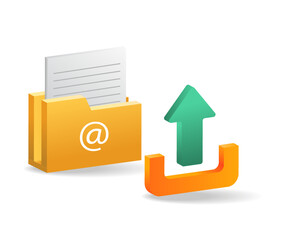 Aufkleber - Isometric flat 3d illustration concept of upload data folder