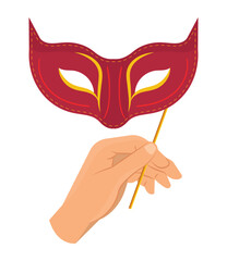 Poster - hand with carnival mask