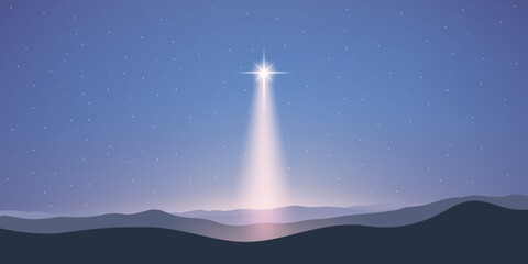 light from star, christmas night, abstract nature illustration