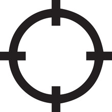 Sniper Crosshairs Icon. Target Aim Cross. Rifle Scope Rear Sight.