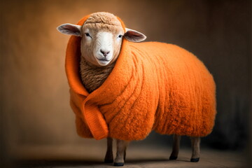 Wall Mural - orange coat sheep