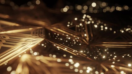 Wall Mural - abstract black with gold stripe gold depth of field.