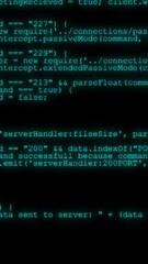 vertical video - Hacker code running down a computer screen terminal