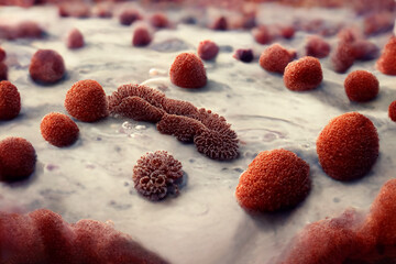 Abstract cells in mitosis or multiplication of cells illustration