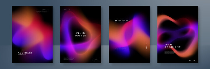 Wall Mural - fluid blurred gradient background vector. modern and minimal style posters with colorful, geometric 