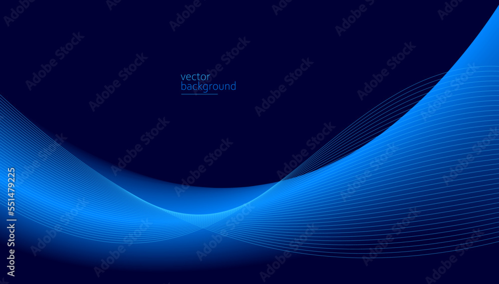 Fast Curve Graphics Curve shape flow vector abstract background in dark blue gradient ...