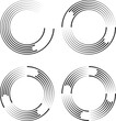 © miloje - Radial speed Lines in Circle Form for comic books . Explosion background . Vector Illustration .Technology round Logo . Circular Design element . Abstract Geometric shape . Sunburst .