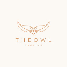 Flying Owl Logo Design Vector Template