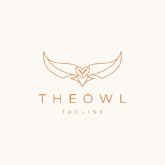 Canvas Print - Flying owl logo design vector template