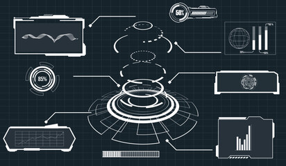 Wall Mural - abstract technology futuristic concept hud interface hologram elements of digital data and circle