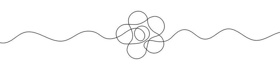 Wall Mural - continuous linear drawing of flower icon. one line drawing background. vector illustration. linear d