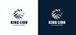 Elegant lion king animal logo, Lion logo vector illustration brand identity icon, Template.