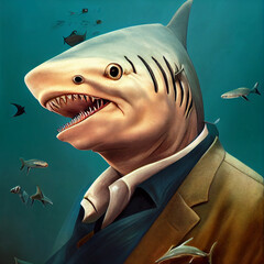 Shark business. Dangerous evil manager.