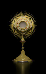 Wall Mural - Jesus Christ in the monstrance present in the Sacrament of the Eucharist - 3D illustration