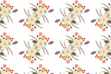Fototapeta Dziecięca - Abstract seamless beautiful floral leaves pattern flat background