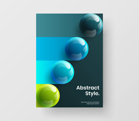 Wall Mural - Unique realistic balls flyer concept. Original corporate brochure design vector template.