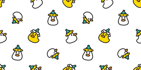 Wall Mural - duck seamless pattern chicken flower daisy rubber duck shower bathroom bird vector cartoon pet scarf isolated gift wrapping paper animal tile wallpaper doodle repeat background illustration design