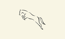 Line Art Horse Jumping Logo
