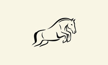 Line Art Horse Jump Logo